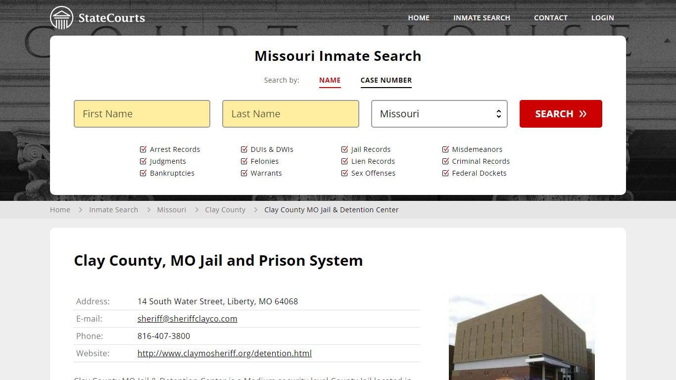Clay County MO Jail & Detention Center Inmate Records Search, Missouri ...