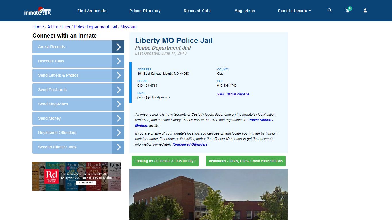 Liberty MO Police Jail & Inmate Search - Liberty, MO